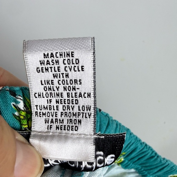 Vintage‎ Breckenridge Cropped Pants Teal Beach Palm Trees Fruit Tropical Summer - Picture 5 of 7